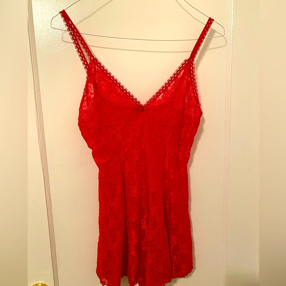 Lace one-piece nightie. So cute on!